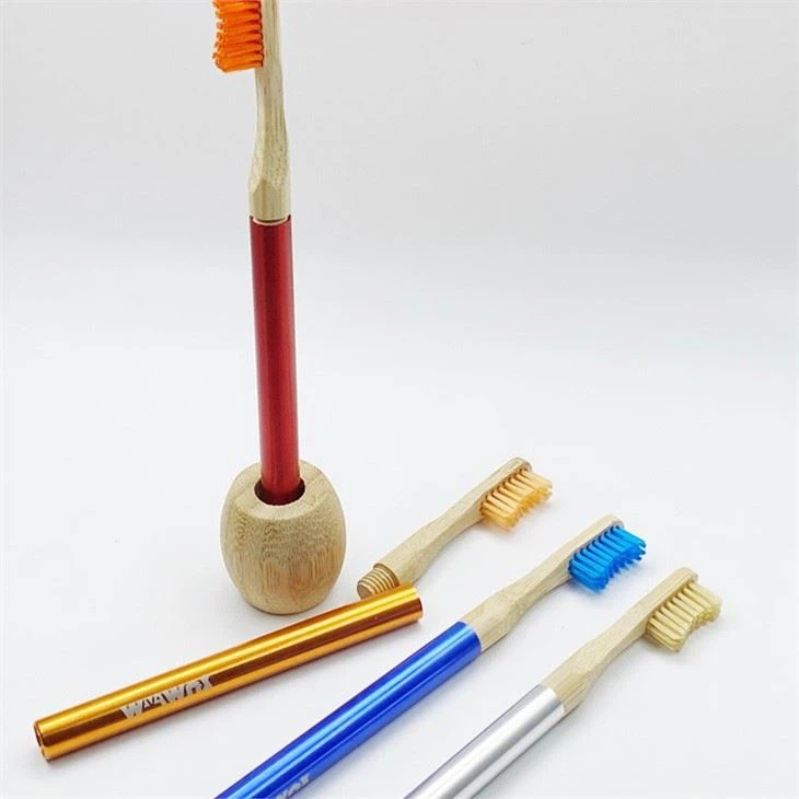 eco organic stainless handle bamboo toothbrush